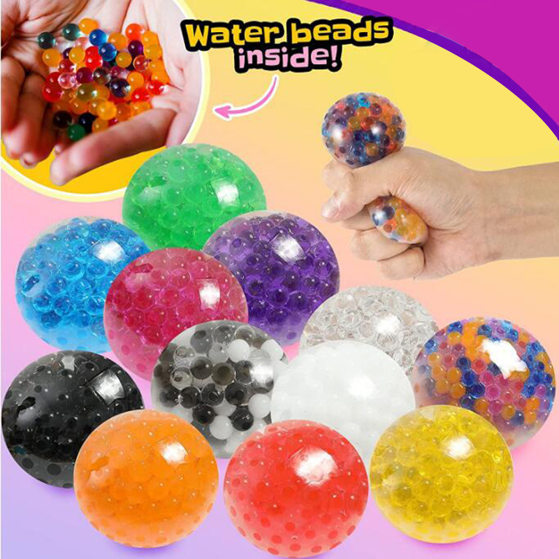 Multicolor Squeeze Ball Gel Beads Inside Fidget Toy for Adults Stress Relief