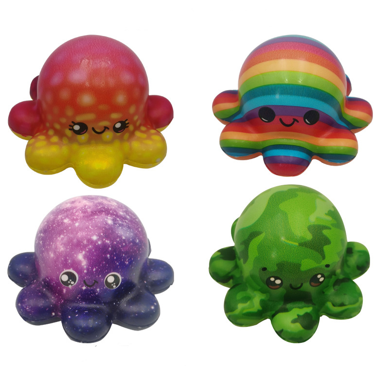 Painted Octopus Slow Rising Colorful Squid Decompression Toys