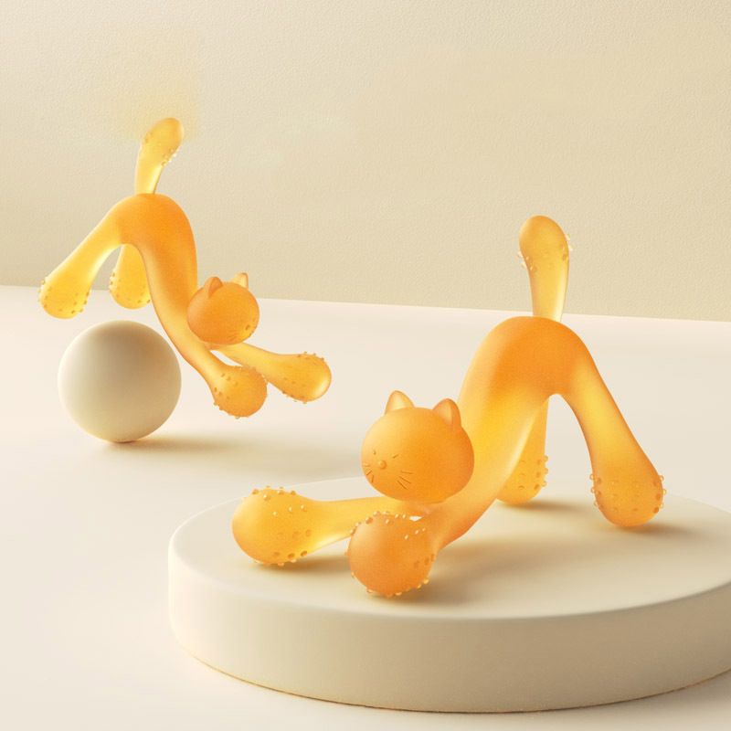 Kitten Shape Baby Teether Silicone Teething Soothing Chew Toys