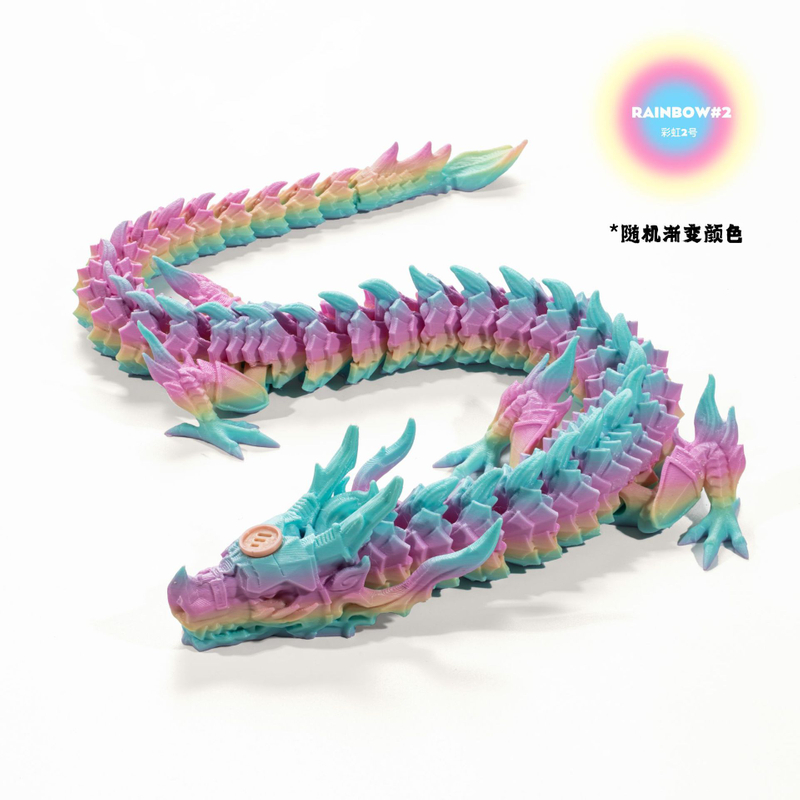 3D Printed Articulated Crystal Dragon Fidget Toy for Home Office Decor