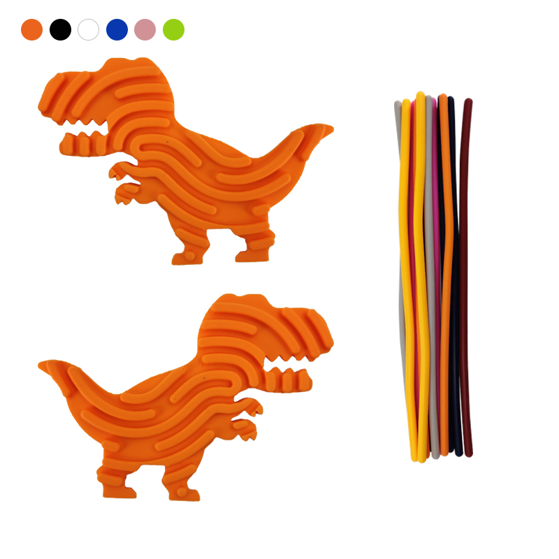 Dinosaurs Sensory Activity Board Silicone Double Sided Design Kids Busy Board