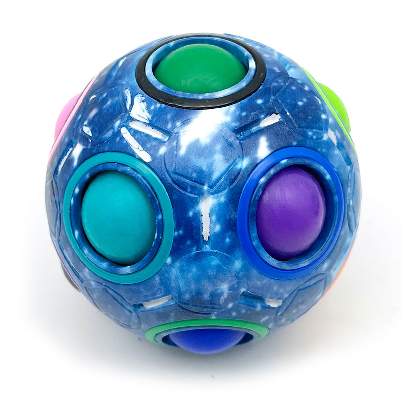 Rainbow Puzzle Ball Stress Fidget Cube for Kids