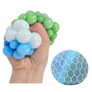 Colorful Mesh Grape Stress Balls Squeeze Ball Stretchy Toys