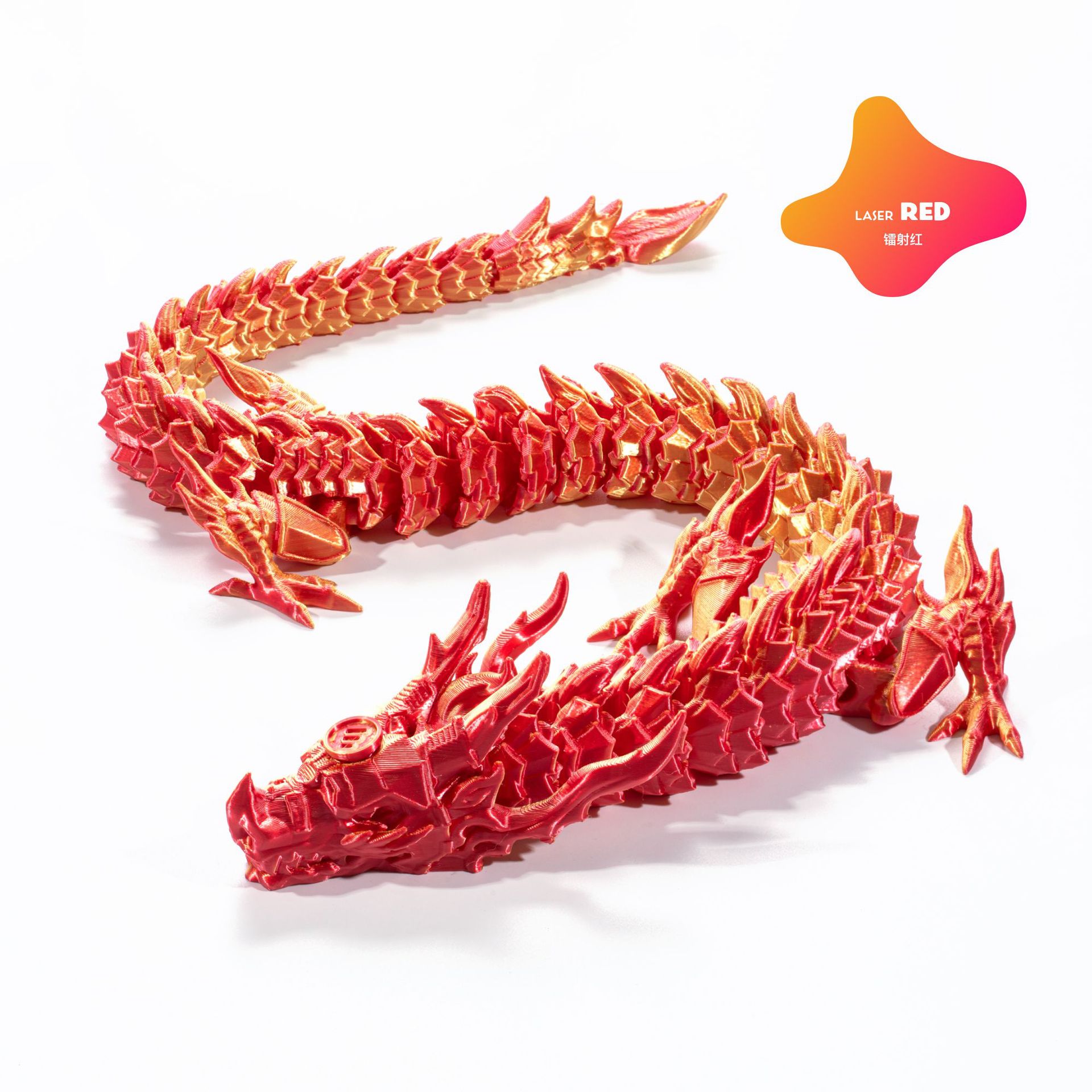 3D Printed Articulated Crystal Dragon Fidget Toy for Home Office Decor
