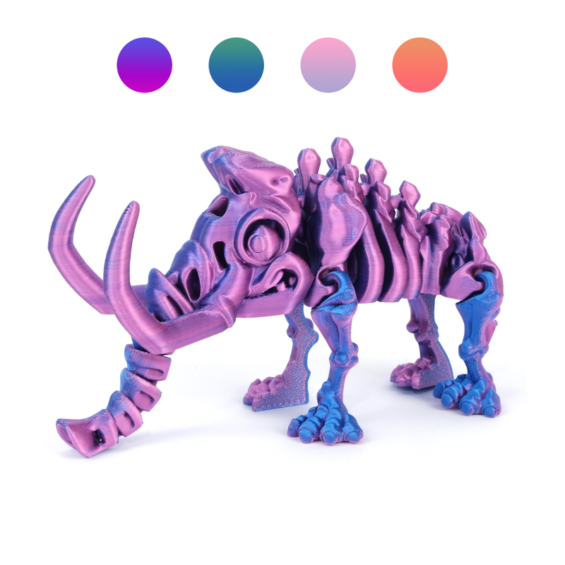 3D Printed Articulated Mammoth Statue Skeleton Halloween Toy for Home Decoration
