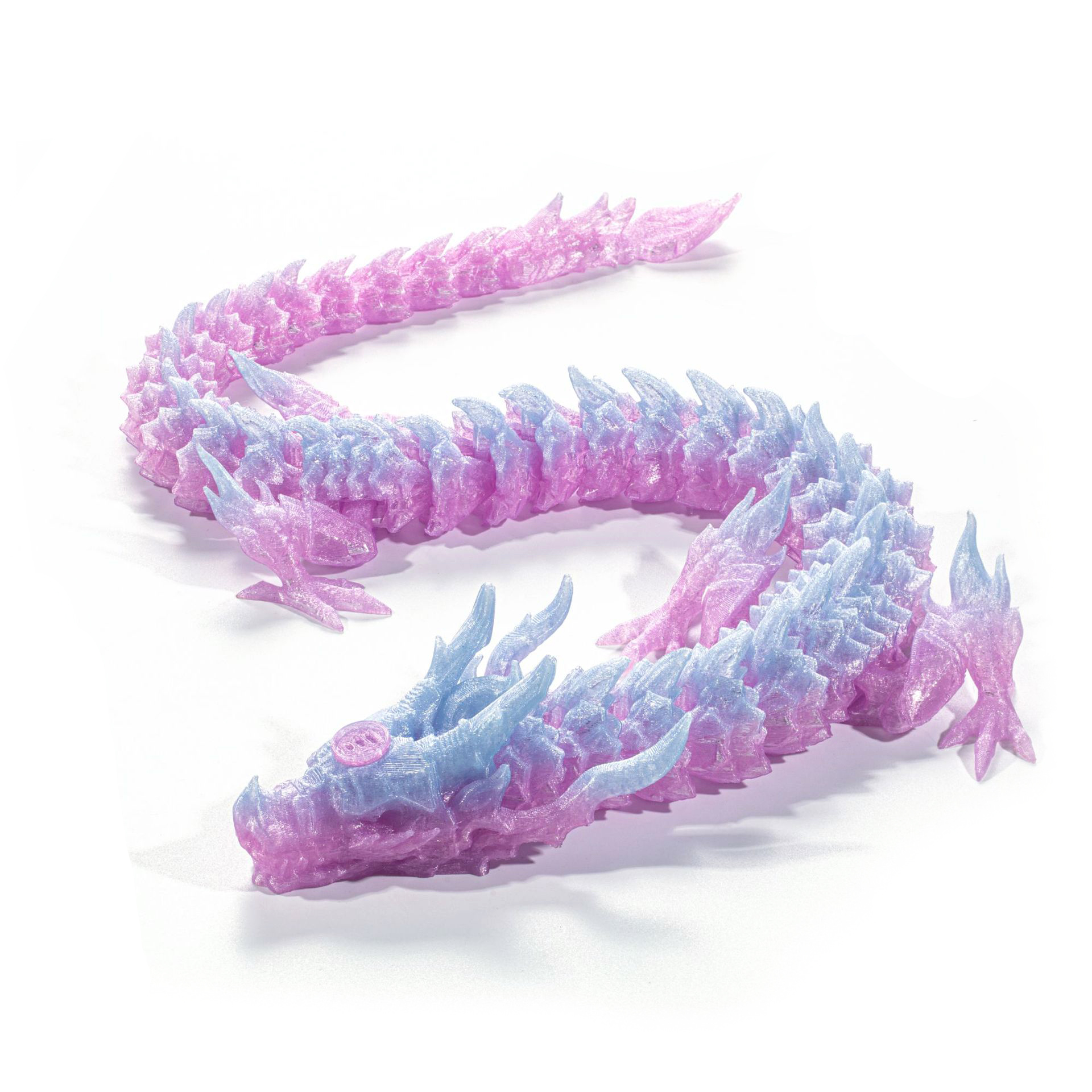 3D Printed Articulated Crystal Dragon Fidget Toy for Home Office Decor