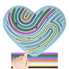 Love Shape Sensory Activity Board Double-Sided Silicone Fidget Toy Busy Board