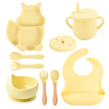 Silicone Baby Feeding Set Squirrel Plate Bowl With Suction