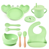 Baby Feeding Set Silicone Crab Shape Divided Plate