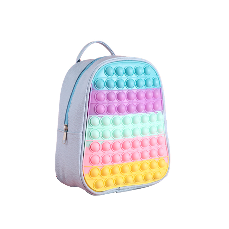 Large Pop Fidget Backpack Pop It School Bag Cute Kids