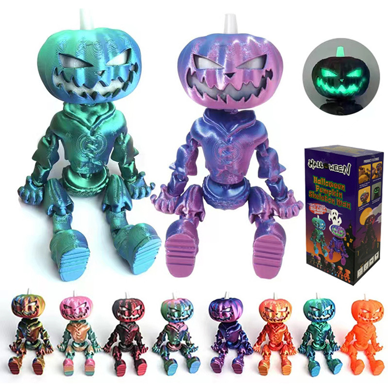 3D Printed Luminous Pumpkin for Halloween Decorations Desktop Toys