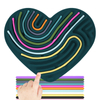 Love Shape Sensory Activity Board Double-Sided Silicone Fidget Toy Busy Board