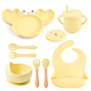 Baby Feeding Set Silicone Crab Shape Divided Plate