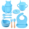 Silicone Baby Feeding Set Squirrel Plate Bowl With Suction