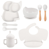 Silicone Baby Feeding Set Toddler Feeding Supplies with Elephant Shape