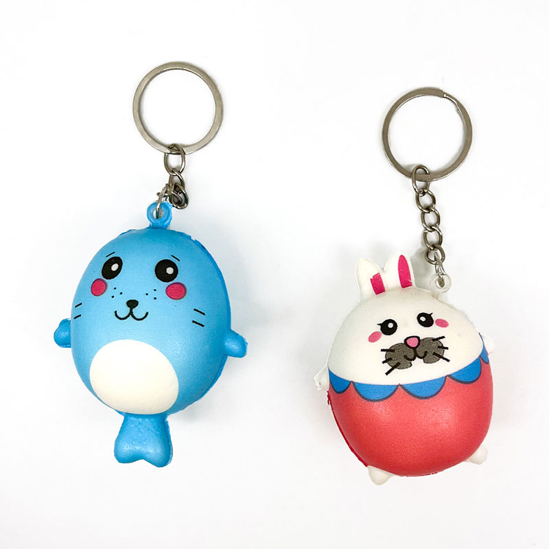 Soft PU Animal Slow Rebound Key Chain Toy