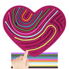 Love Shape Sensory Activity Board Double-Sided Silicone Fidget Toy Busy Board