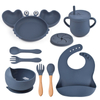 Baby Feeding Set Silicone Crab Shape Divided Plate
