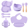 Silicone Baby Feeding Set Toddler Feeding Supplies with Elephant Shape