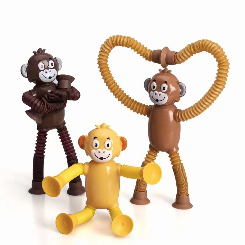 Cute Suction Cup Telescopic Pop Tubes Toy for Kids
