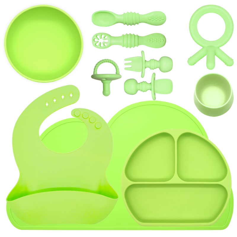 Baby Feeding Supplies Set Silicone Suction Plates Bowls