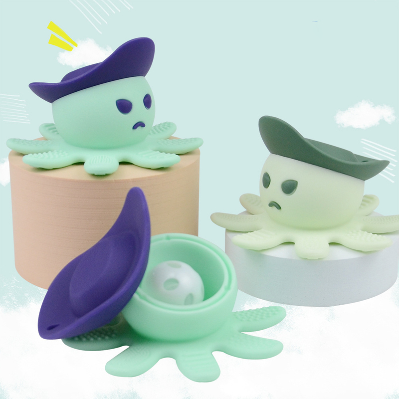Baby Octopus Teether Soft Silicone Infant Teething Toy